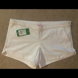 NWT Adie Shorts, Resort White Texture Plain Weave